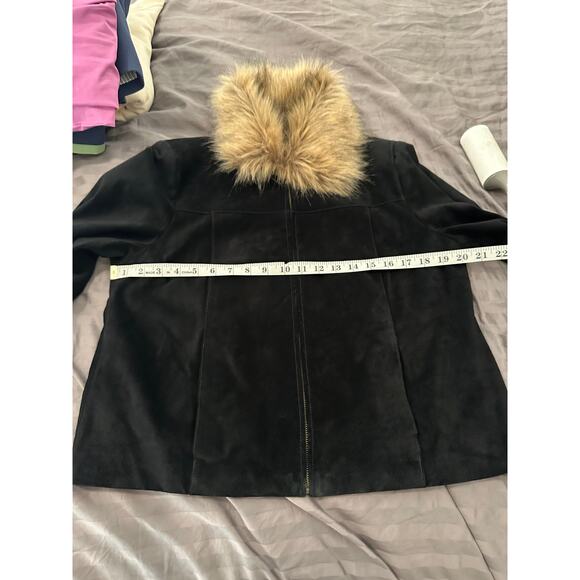 VINTAGE Uniform John Paul Richard’s Suede Jacket Faux Fur Collar L - Picture 13 of 16